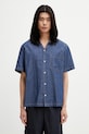 Lacoste camicia in cotone da uomo blu CH1869