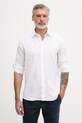 Karl Lagerfeld košile pánská se lnem bílá 562791.605084