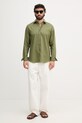 Karl Lagerfeld košile pánská se lnem 562791.605084 zelená SS26