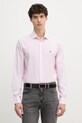 Tommy Hilfiger koszula męska bawełniana z elastanem różowy MW0MW42930