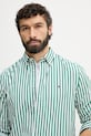 Tommy Hilfiger košile pánská bavlněná zelená MW0MW42440