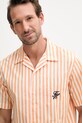 Tommy Hilfiger košile pánská bavlněná SUMMER oranžová MW0MW42986