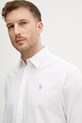 U.S. Polo Assn. koszula z dodatkiem lnu LINEN BLEND LS biały MUP3248