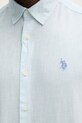 U.S. Polo Assn. koszula z dodatkiem lnu LINEN BLEND LS MUP3248 niebieski