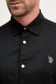 U.S. Polo Assn. koszula z dodatkiem lnu LINEN BLEND LS MUP3248 czarny