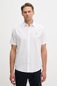 Детска риза с лен U.S. Polo Assn. LINEN BLEND SS щампа бял MUP3254