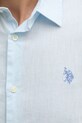 Детска риза с лен U.S. Polo Assn. LINEN BLEND SS MUP3254 син