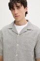 Guess Jeans koszula męska z dodatkiem lnu szary M6GHB6.WO551