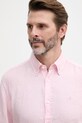 BOSS сорочка чоловіча лляна LIAM рожевий 50556077