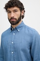 BOSS πουκάμισο ανδρικό λινό LIAM μπλε 50556077
