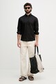 BOSS сорочка чоловіча лляна LIAM 50556077 чорний SS26