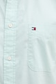 Tommy Hilfiger košile pánská bavlněná s elastanem MW0MW42285 tyrkysová