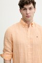 Tommy Hilfiger cămașă pentru bărbați, din in portocaliu MW0MW42400
