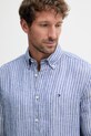 Tommy Hilfiger košile pánská lněná MW0MW42400 modrá