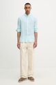 Tommy Hilfiger srajca moška lanena MW0MW42400 turkizna SS26