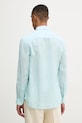 Oblačila Tommy Hilfiger srajca moška lanena MW0MW42400 turkizna