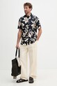 Tommy Hilfiger košeľa pánska s ľanom MW0MW42447 tmavomodrá SS26