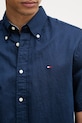Tommy Hilfiger košile pánská se lnem MW0MW42450 námořnická modř