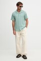 Tommy Hilfiger košeľa pánska s ľanom MW0MW42457 zelená SS26