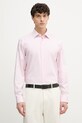 BOSS πουκάμισο ανδρικό βαμβακερό με ελαστάνη JOE ροζ 50560583