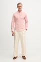 BOSS πουκάμισο oxford Ανδρικό βαμβακερό ROAN 50555920 ροζ SS26