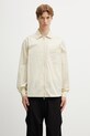 Filling Pieces Zip Shirt koszula bawełniana męska żółty 412621501294.296