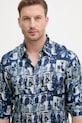 Armani Exchange košeľa pánska z viskózy modrá XM002280.AF13235