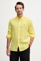 Tommy Hilfiger košile pánská lněná žlutá MW0MW41530