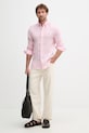 Tommy Hilfiger košile pánská lněná MW0MW41530 růžová SS26