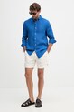Tommy Hilfiger košile pánská lněná MW0MW41530 modrá SS26