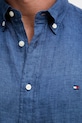 Tommy Hilfiger košile pánská lněná MW0MW41530 námořnická modř