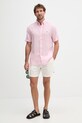 Tommy Hilfiger košile pánská lněná MW0MW41531 růžová SS26