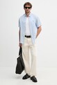 Tommy Hilfiger košile pánská lněná MW0MW41531 modrá SS26