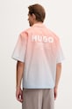 Odzież HUGO Blue koszula męska bawełniana Eligino 50560710 pomarańczowy