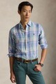 Polo Ralph Lauren YD LINEN V1-WVN-SHIRT koszula lniana męska niebieski 710B16705002