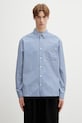 A.P.C. koszula bawełniana Malo Logo bawełna niebieski COHLH.H12553