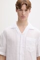 HUGO koszula męska lniana Exolino biały 50561715