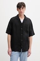 HUGO camicia da uomo in lino Exolino nero 50561715