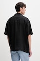 Abbigliamento HUGO camicia da uomo in lino Exolino 50561715 nero