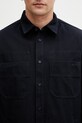 A.P.C. koszula bawełniana męska granatowy COHNZ.M32027