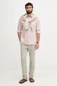 Guess camicia da uomo in lino M6GH59.W1827 rosa SS26