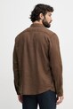 Ρούχα Guess πουκάμισο Ανδρικό λινό M6GH59.W1827 καφέ
