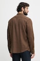 Ρούχα Guess πουκάμισο Ανδρικό λινό M6GH59.W1827 καφέ
