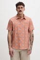 Hurley koszula męska z bawełny pomarańczowy MWVEUPP001
