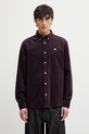 Carhartt WIP L/S Madison Fine Cord Shirt koszula bawełniana męska fioletowy I030580.3MFXX