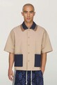 adidas Originals CLOT x adidas by Edison Chen koszula z dodatkiem merino męska beżowy KE7065