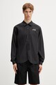 Ρούχα Human Made MENS WOVEN SHIRT πουκάμισο με βαμβάκι ανδρικό HM31SH005 μαύρο