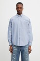 BEAMS koszula oxford bawełniana męska niebieski 1111.1213.301