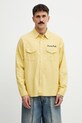 Odzież Human Made koszula męska z dodatkiem lnu HM31SH001 żółty