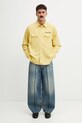 Human Made koszula męska z dodatkiem lnu HM31SH001 żółty
